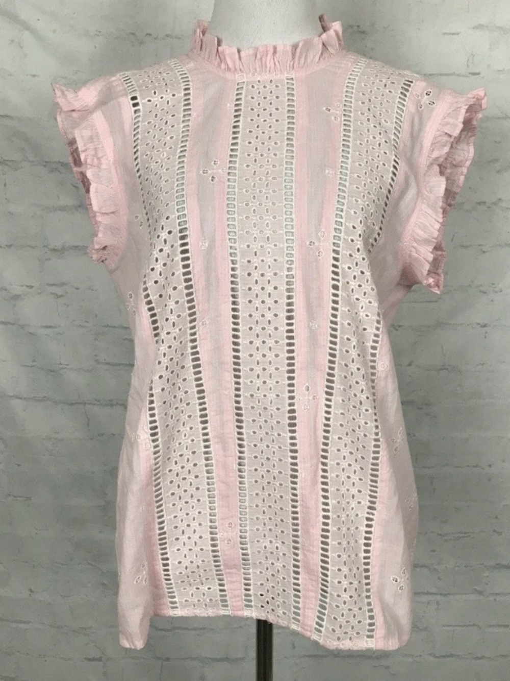 Topshop Pink Eyelet Blouse - Picture 4 of 4